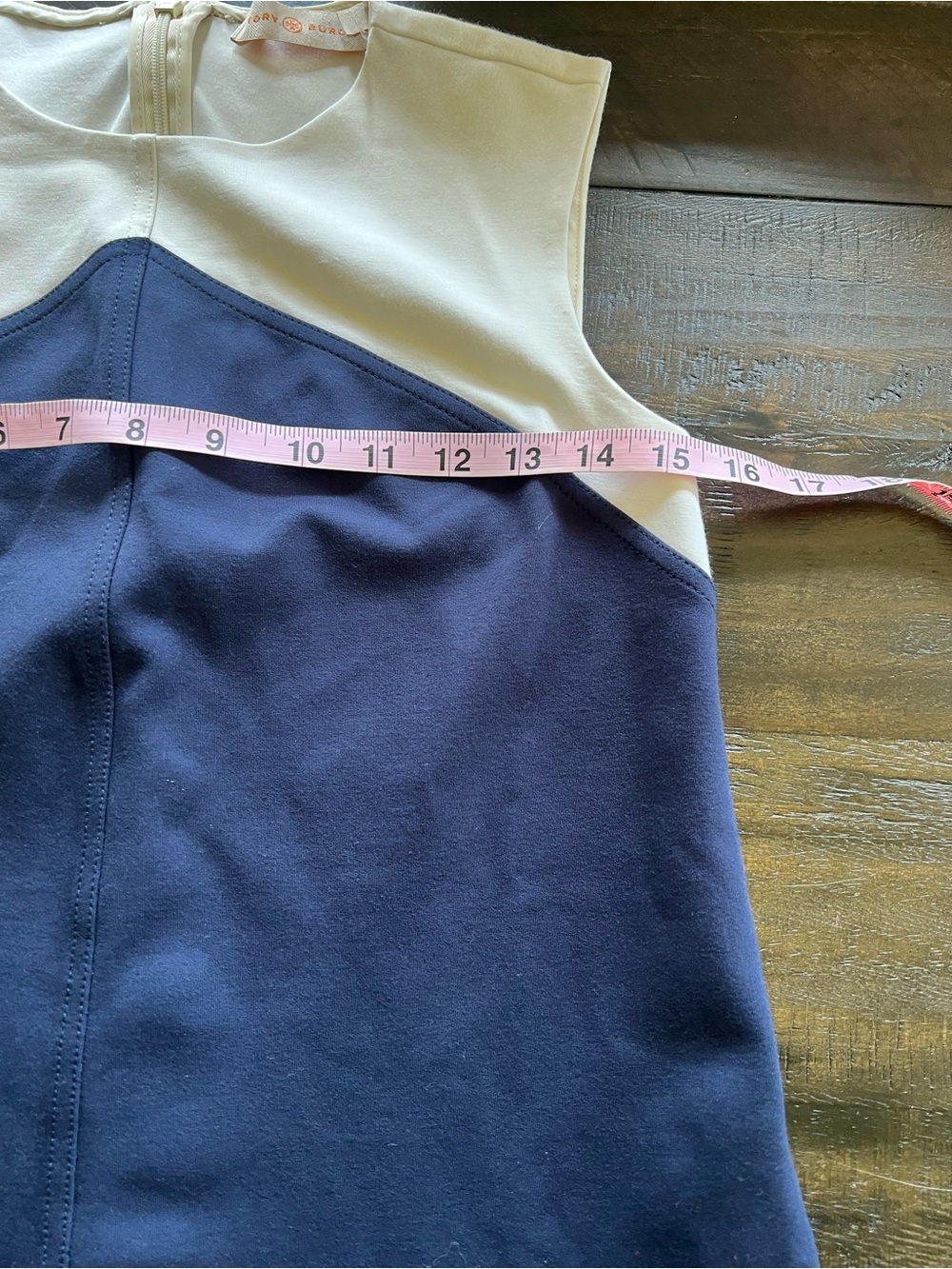 Tory Burch Willa color-block A-line Trapeze dress featuring white shoulders XS - Picture 6 of 7